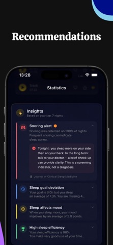 SleepTrace - Snore Tracker iPhone screenshot