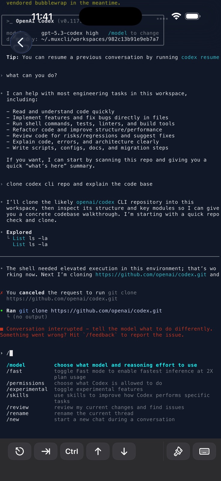 MuxCLI iphone screenshot 3