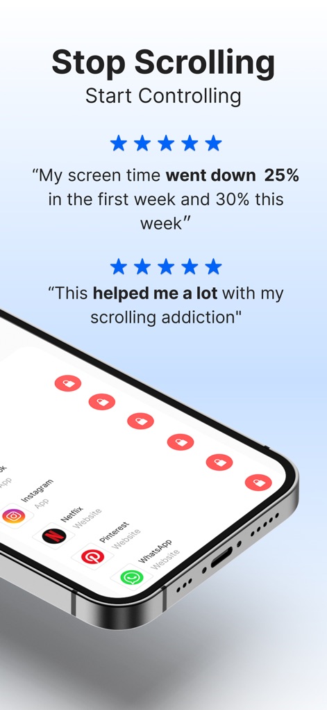 BlockSite: Block Apps & Focus - Users can observe how the app enables control over specific distracting platforms and features compelling user testimonials.