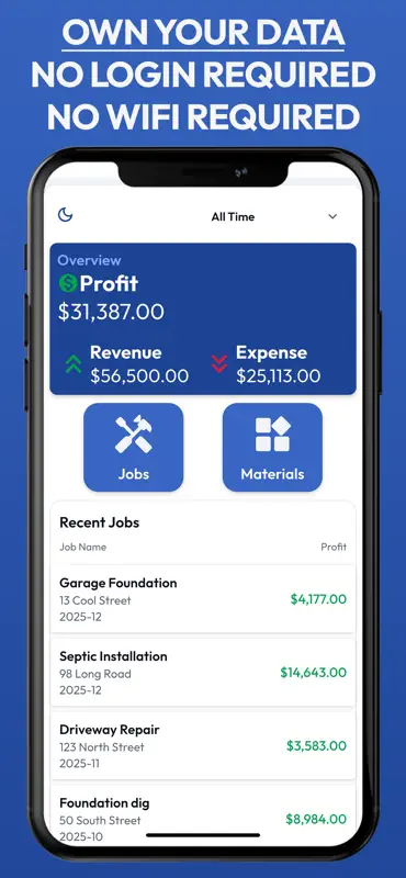 ProList: Job Profit Tracker screenshot 1 of 9