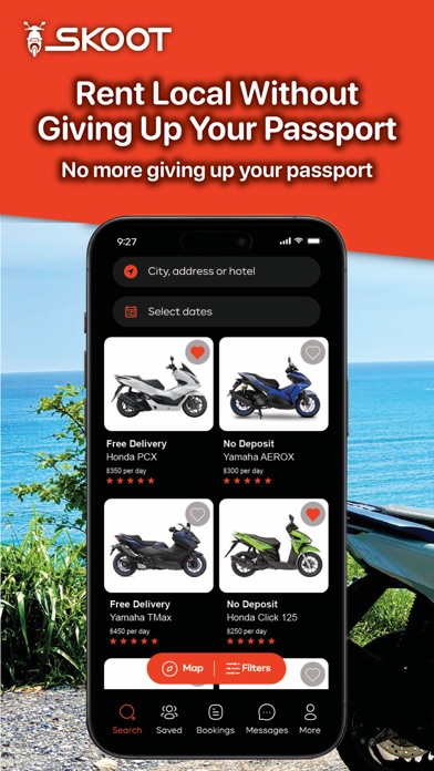 Skoot - Motorcycle Rental App Screenshot