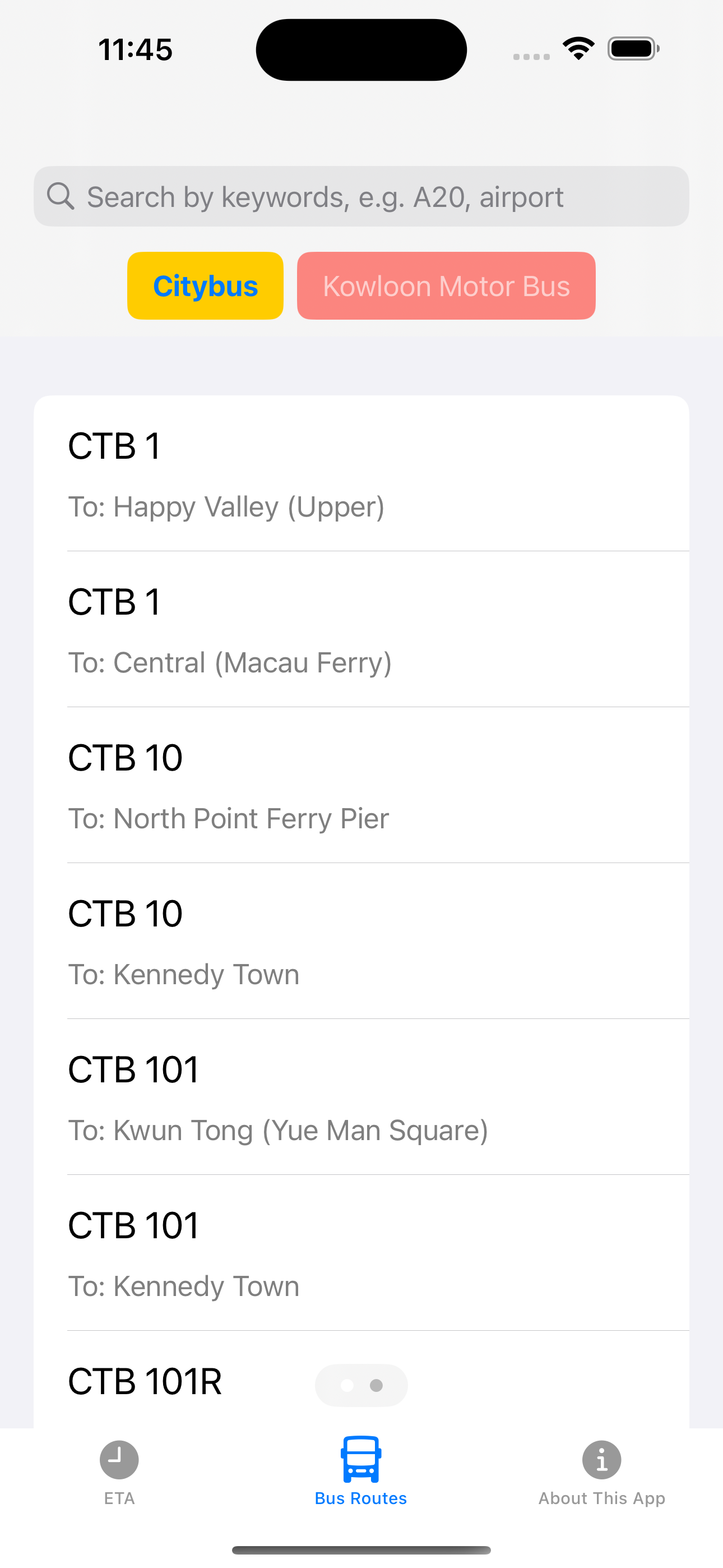 Hong Kong Bus ETA (CTB & KMB)