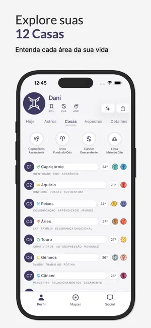 Horos - Mapa Astral iPhone screenshot 3