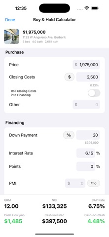 ListingVibes: Deal Calculators Screenshot 5 of 10