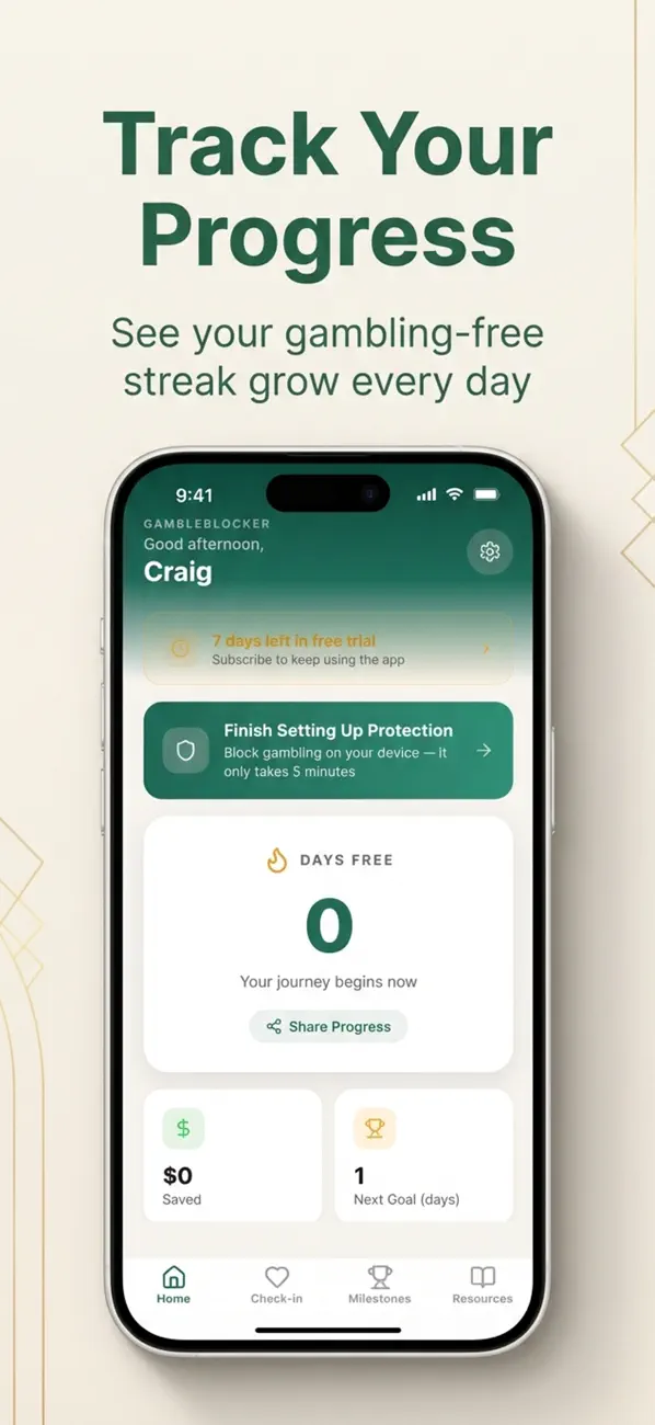 Screenshot #1 pour GambleBlocker: Self-Help