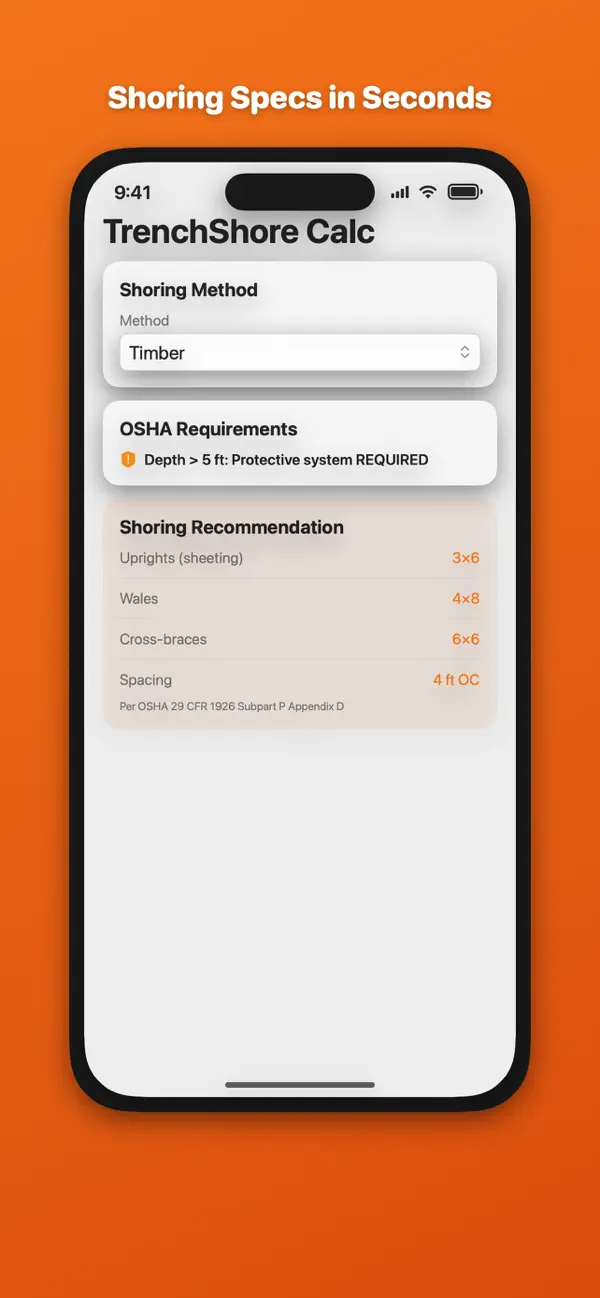 Screenshot #2 pour Trench Shoring Calculator
