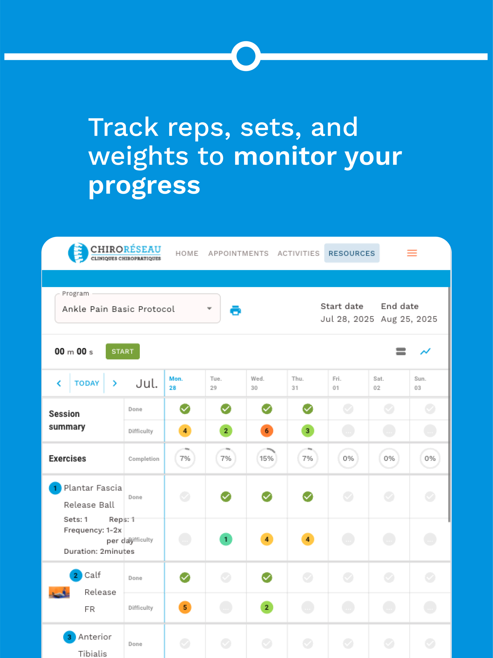 ChiroRéseau Exercise Portal screenshot 7