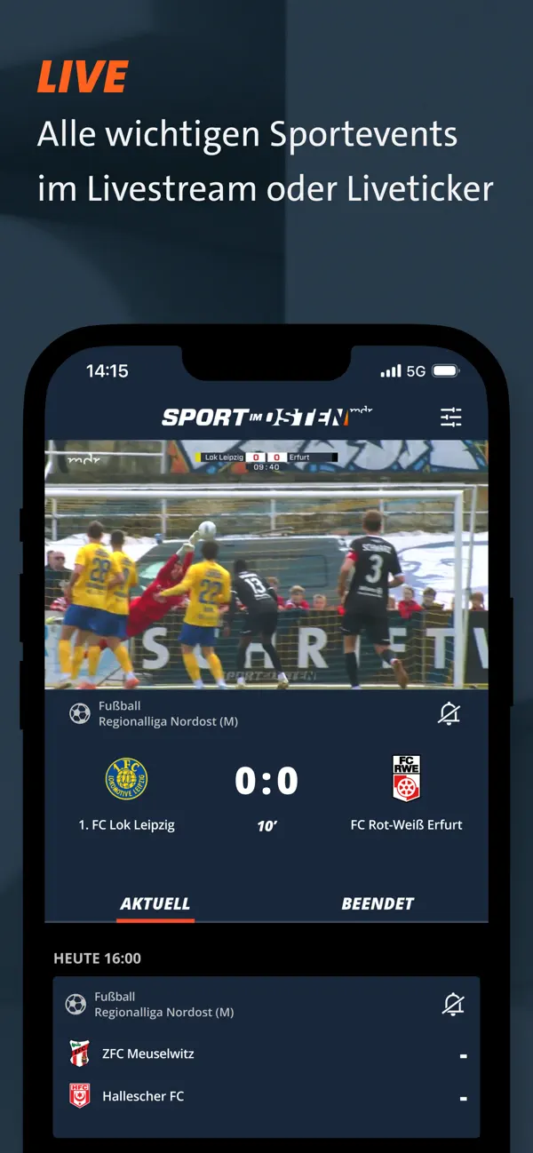 Screenshot #1 pour MDR Sport im Osten: Sport News