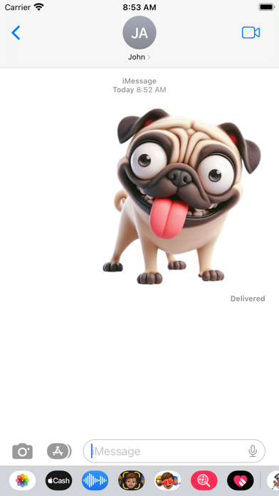 Screenshot 4 of Goofy Pug Stickers App