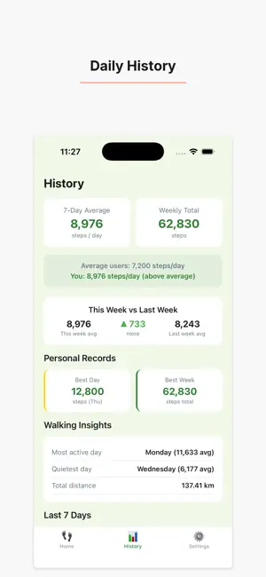 StepLog - Step Counter & Walk screenshot 2