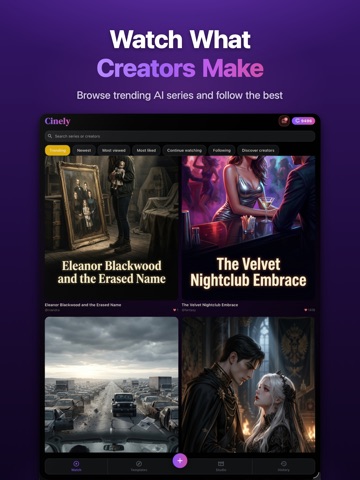 Cinely: AI Film & Movie Maker iPad screenshot 1
