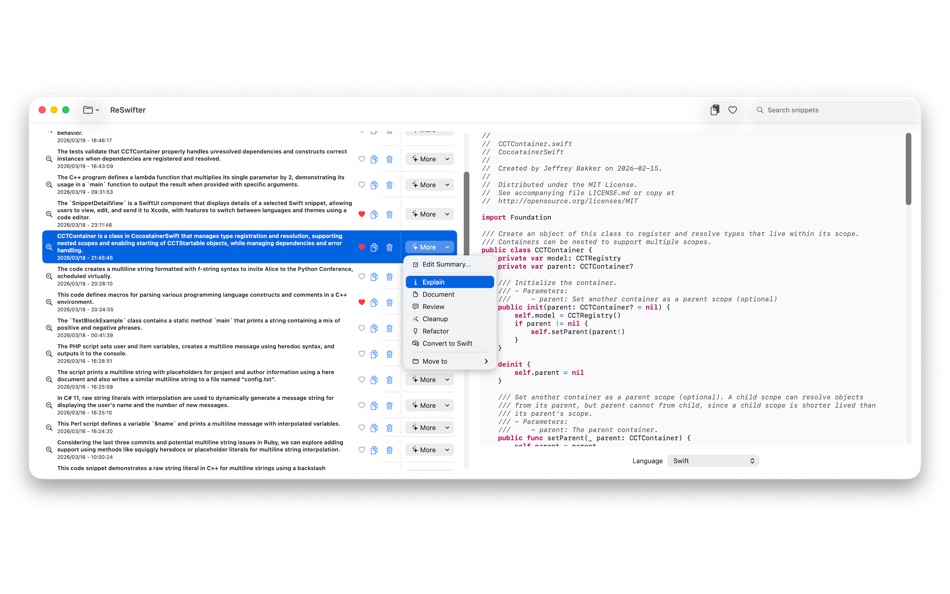 #3. Reswifter for Xcode (macOS) 作者: Jeffrey Bakker