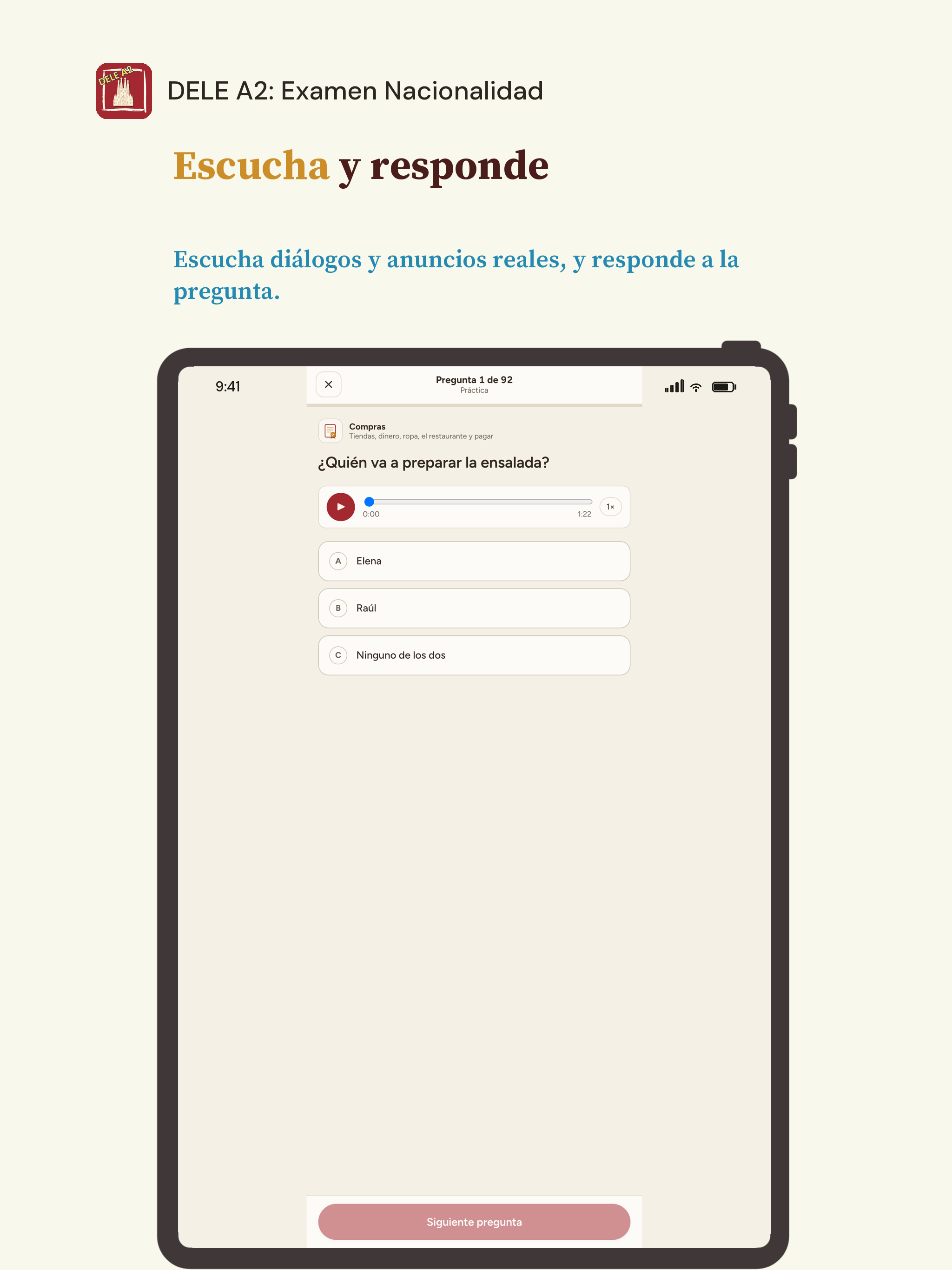 DELE A2: Examen Nacionalidad screenshot 10