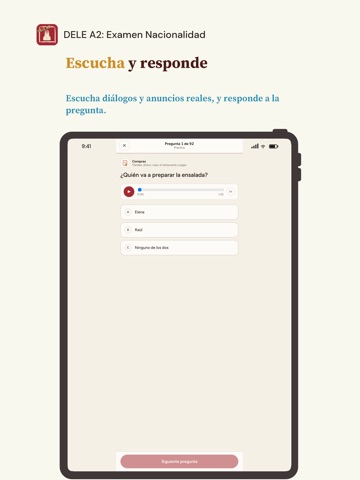 DELE A2: Examen Nacionalidad iPad screenshot
