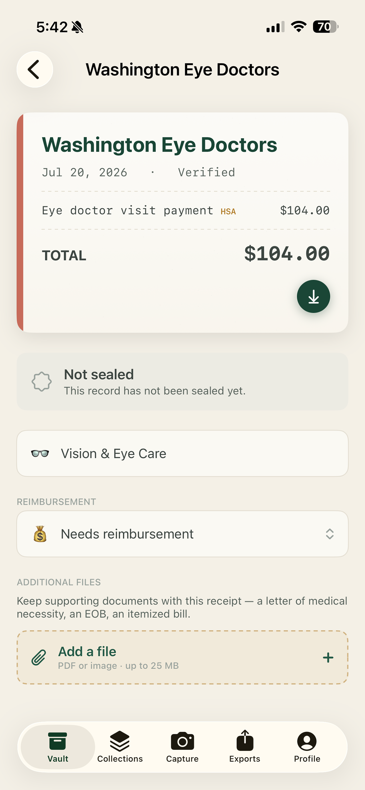 Receipt Locker screenshot 2