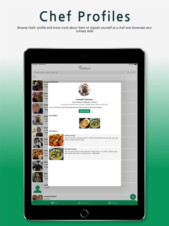 Chefem iPad screenshot 2 - Food & Drink app