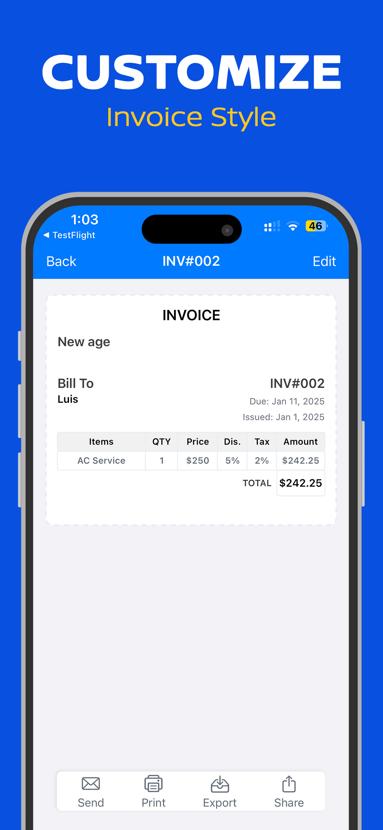 Invoice Maker: Easy Estimates