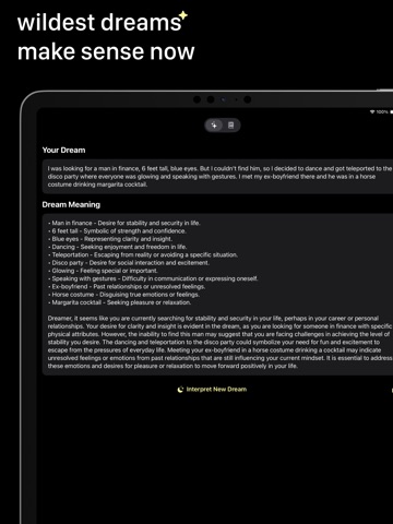 Dream Interpretation AI App ipad screenshot 3