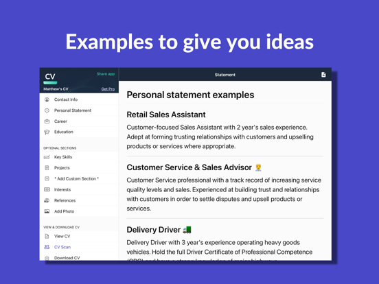 Resume Builder - CV Engineer iPad screenshot 4 - Business app