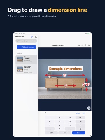 MeasureKeep: Photo Measure iPad screenshot
