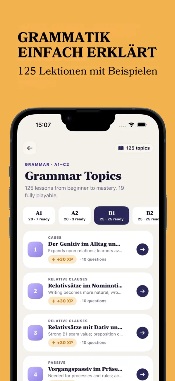Screenshot #2 pour Deutsch Grammatik Prüfung