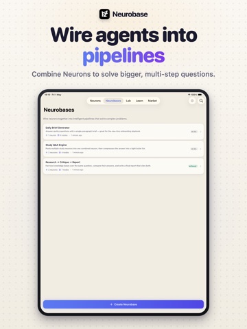 Neurobase AI Agent & Pipeline iPad screenshot