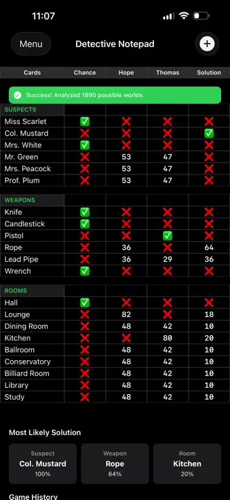 Clue Detective Notepad screenshot 5