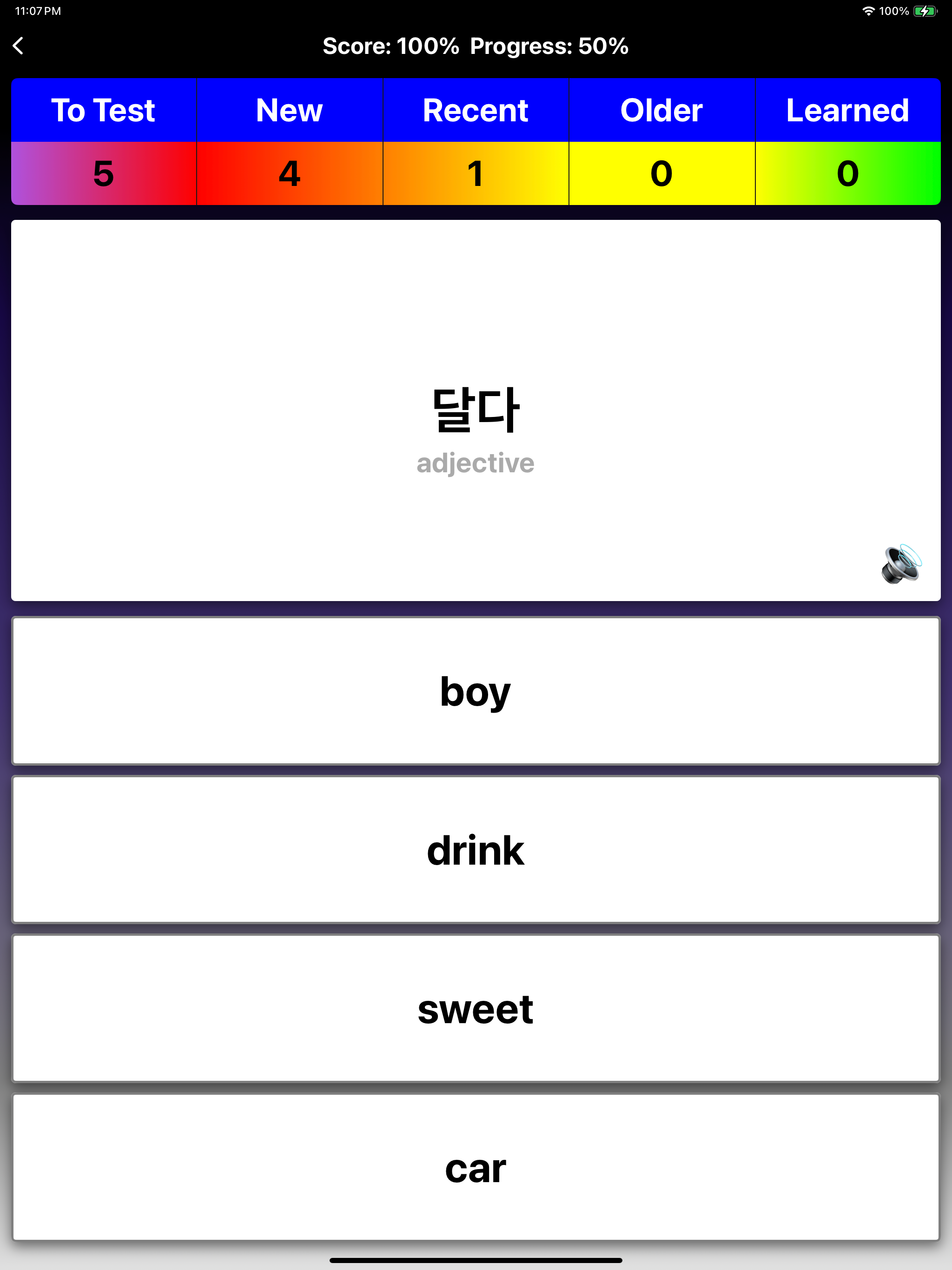 Learn Korean Words Flashcards screenshot 7
