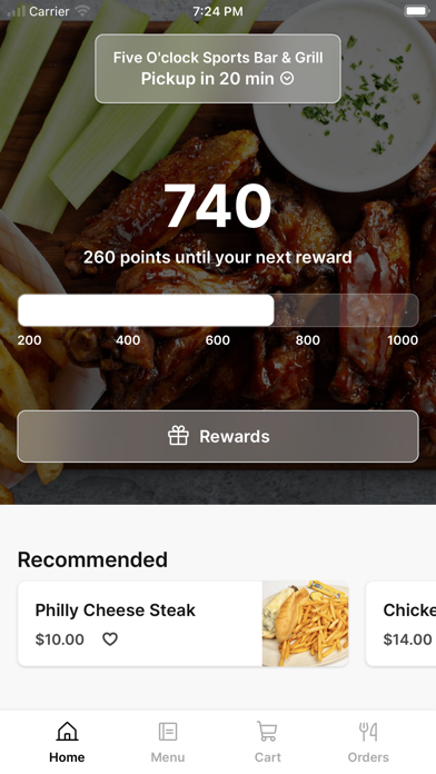 Five O'clock Sports Bar app screenshot
