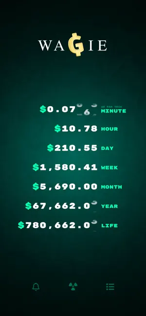 wagie: realtime salary ticker screenshot 1