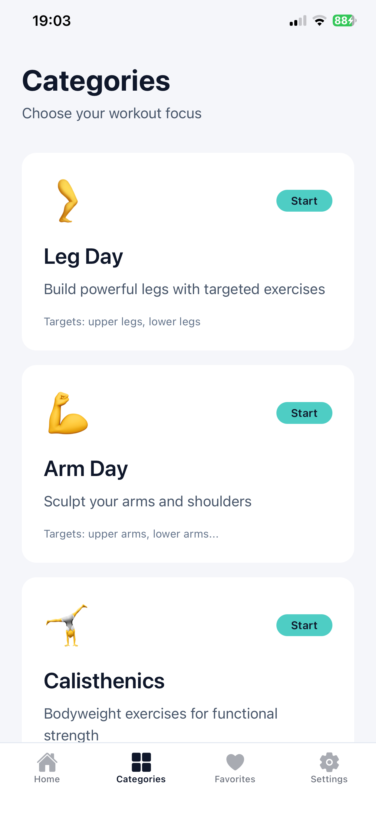 Workout Cards