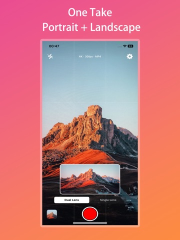 Dual Cam Recorder Pro One Take iPad screenshot