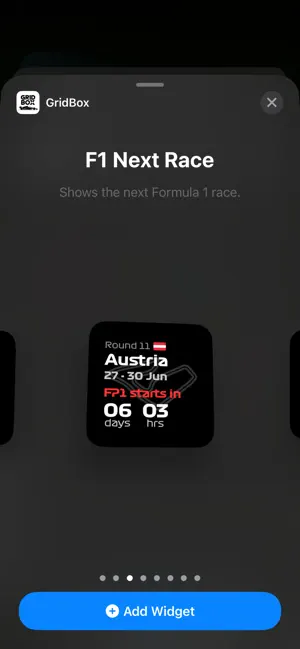 GridBox: F1 Widgets iPhone screenshot 6