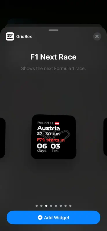GridBox: F1 Widgets screenshot 6 of 7