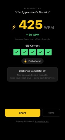 FlashRead - Daily Challenge iPhone screenshot