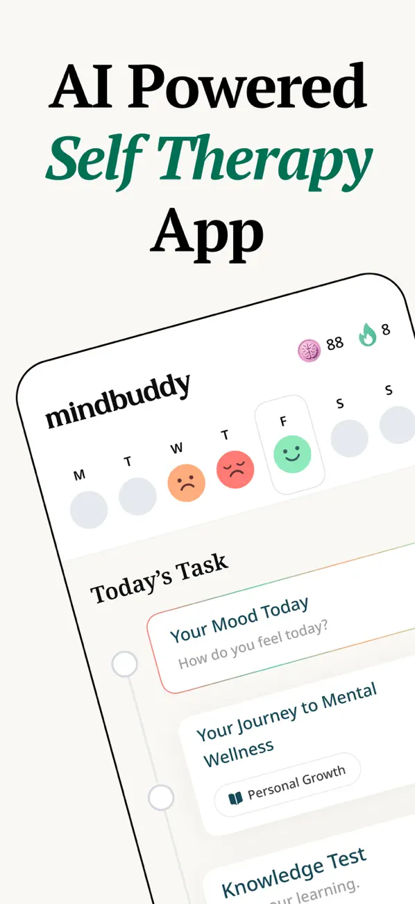 Screenshot #1 pour MindBuddy: Mood Journal & CBT