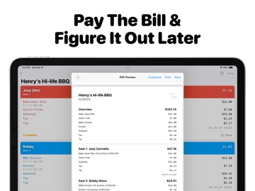 Checkparty Split the Bill Tool iPad screenshot