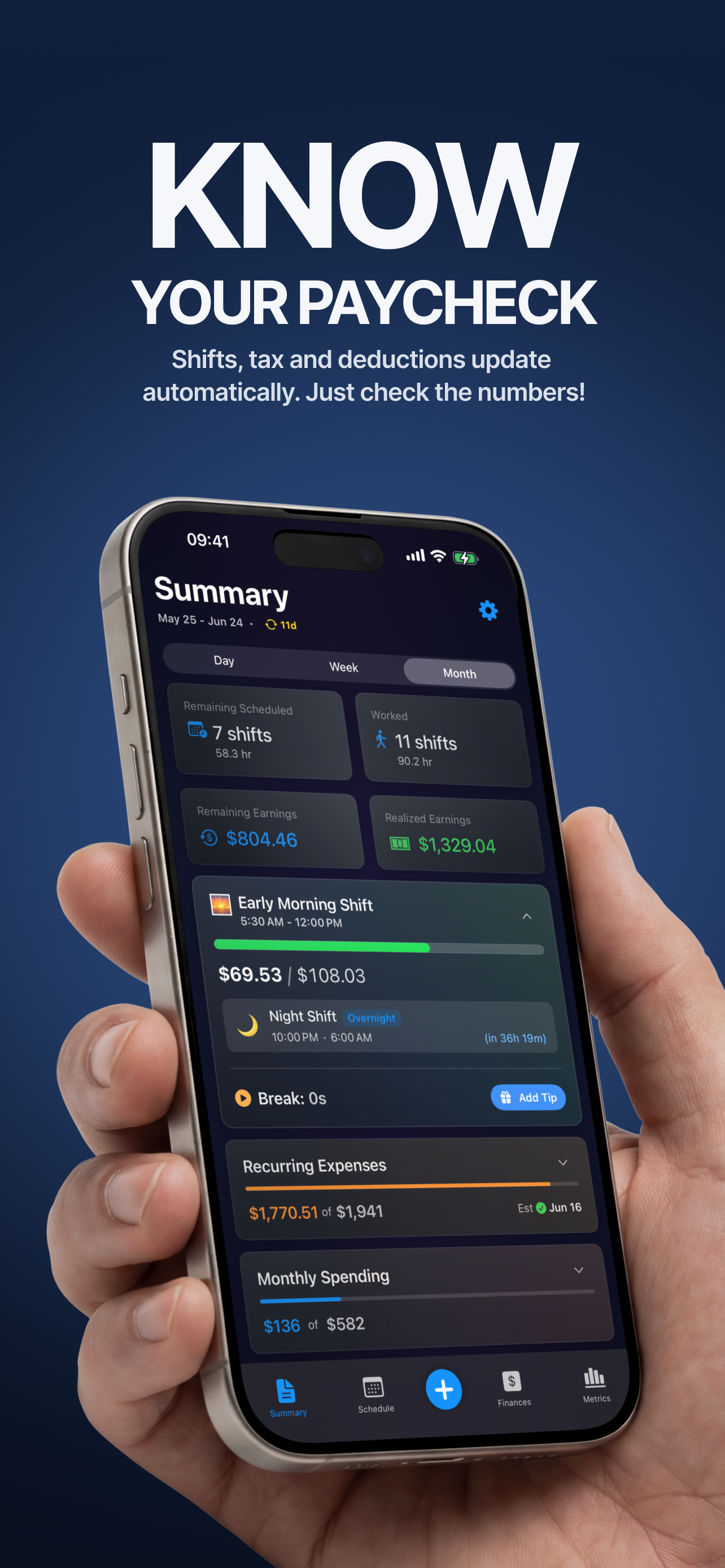 Earner: Shift Paycheck Tracker screenshot 2