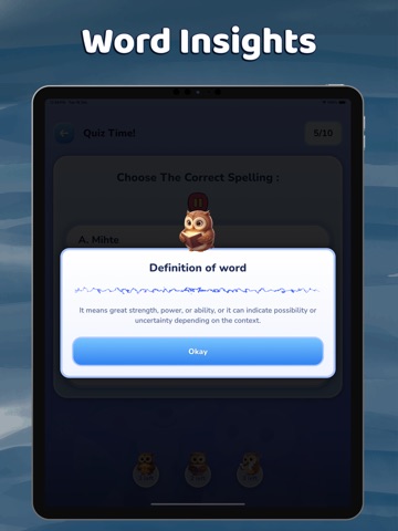 Spelling Quiz. iPad screenshot