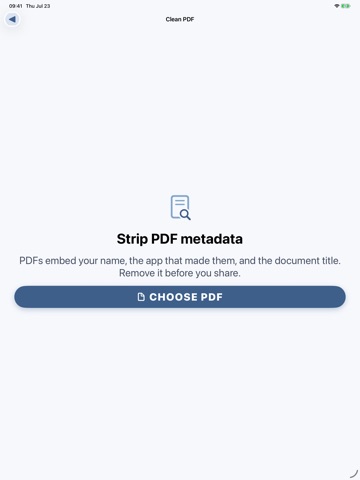 Metadata Cleaner: Photo & PDF iPad screenshot