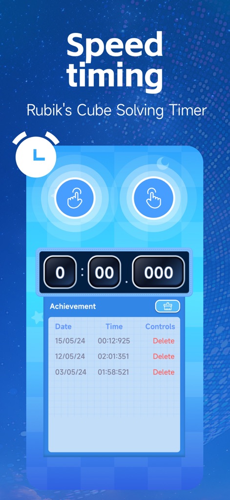 RGB Cube Solver &Timer - Utilize the integrated speed timing feature to measure performance and review historical solve times in the comprehensive achievement log.