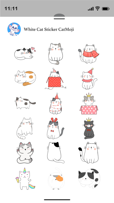 White Cat Stickers-CatMoji Screenshot