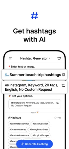 Tag AI: AI Hashtag Generator iPhone screenshot