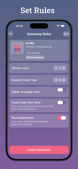 Raffly: Instagram Giveaway screenshot 2