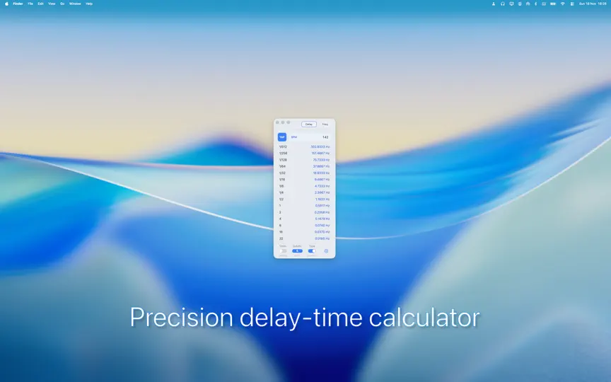 Скриншот DelayFreq на iPhone 1
