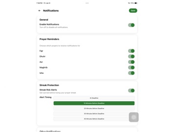 SalatTrack iPad screenshot