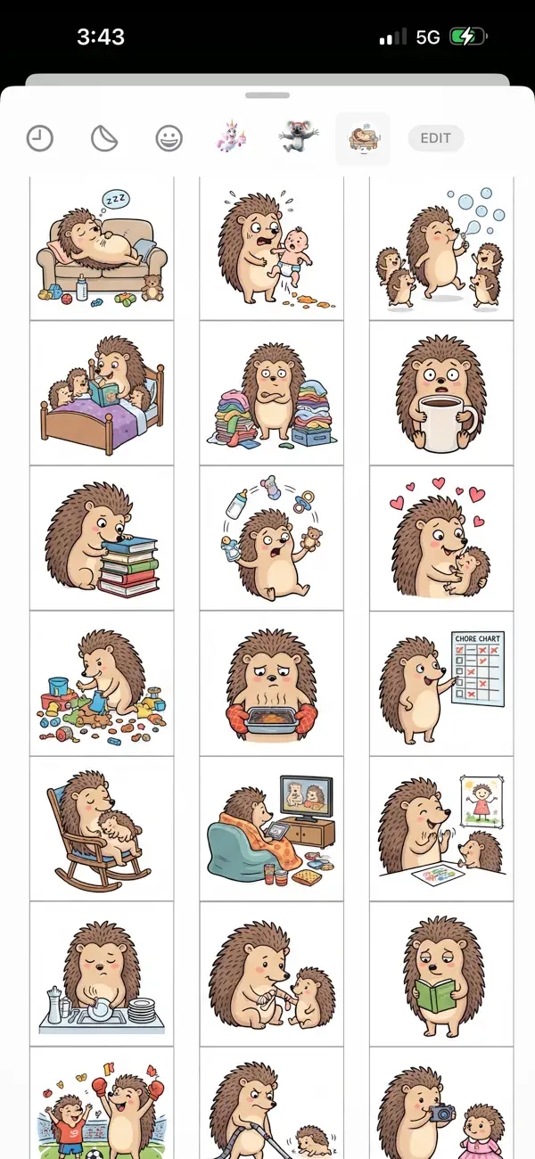Screenshot #1 pour Hedgehog Hugs Stickers