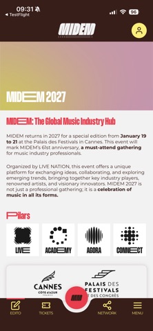 MIDEM 2027 iPhone screenshot