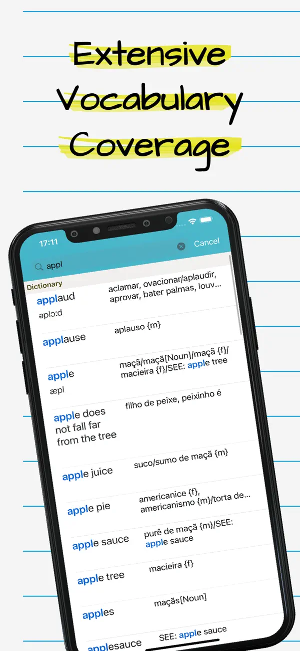 Screenshot #1 pour Portuguese English Dictionary.