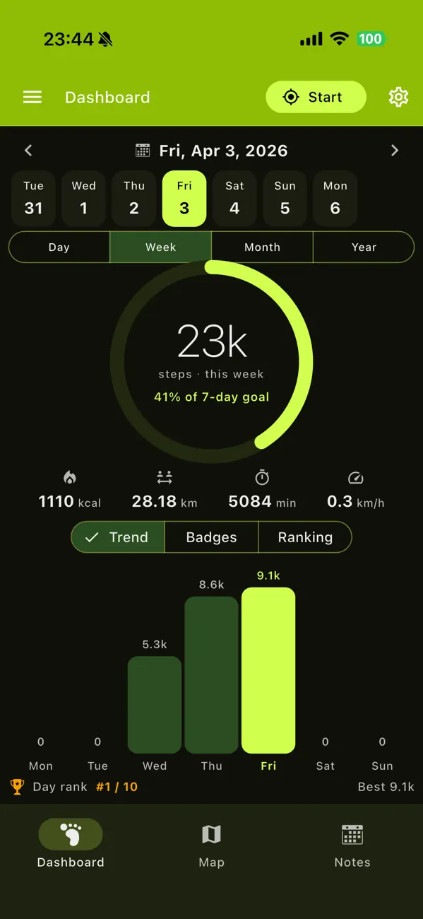 Screenshot #1 pour QuickPedometer - Walk & Run